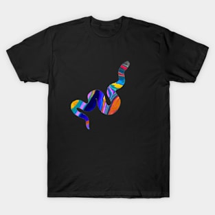 colorful snake abstract digital painting T-Shirt